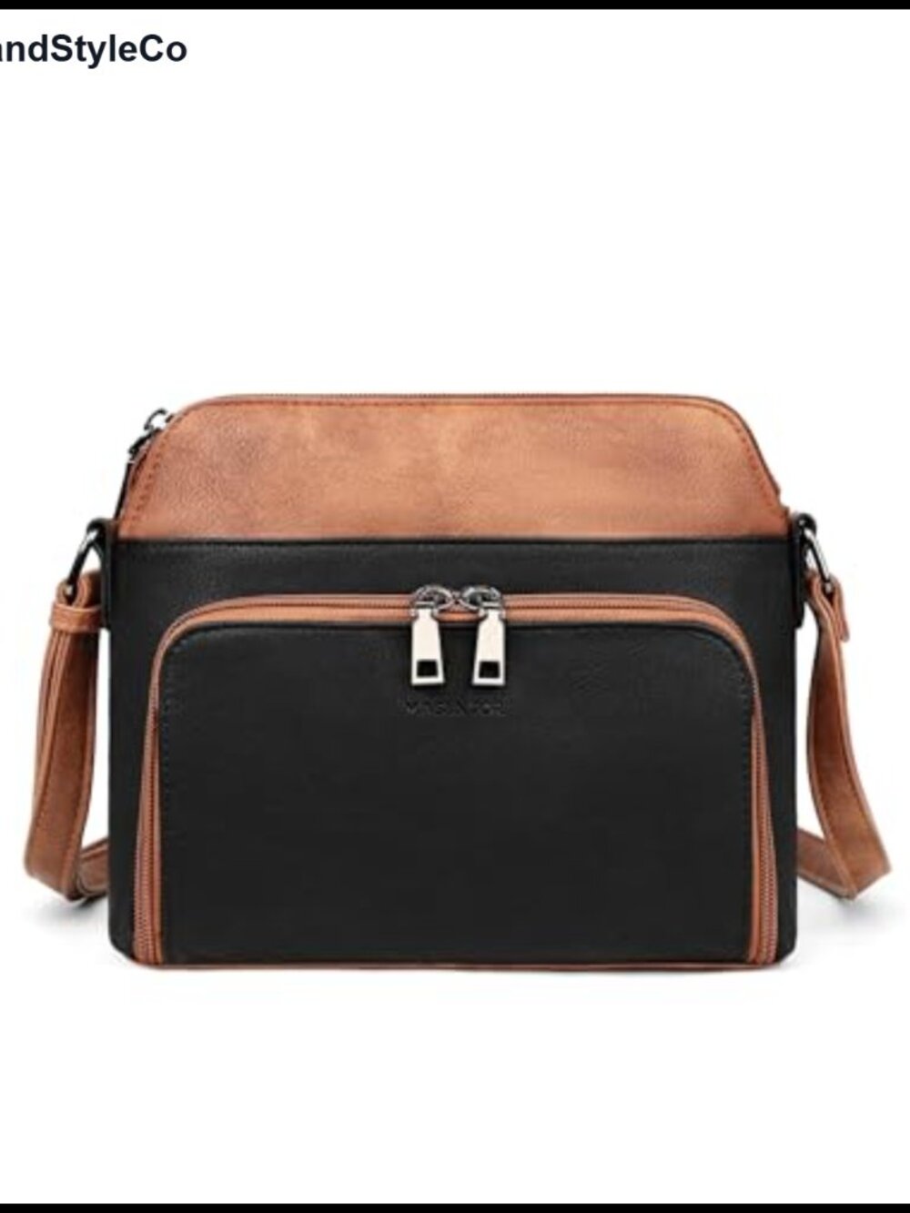 Faux Leather Crossbody Bag Multi Pockets Adjustable Strap Women's Purse
